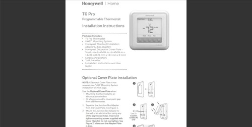 Honeywell pro programmable - honeywell, t6